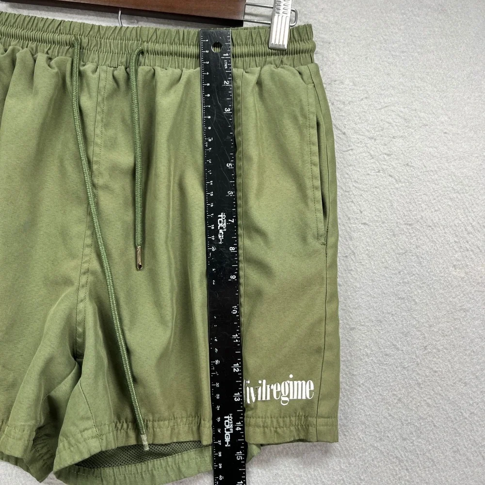 Civil Regime Shorts Mens M Olive Green Mesh Lined Drawstring Swim Board Trunks